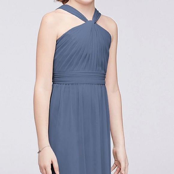 David's Bridal Dresses Steel Blue Junior Bridesmaid Dress Poshmark